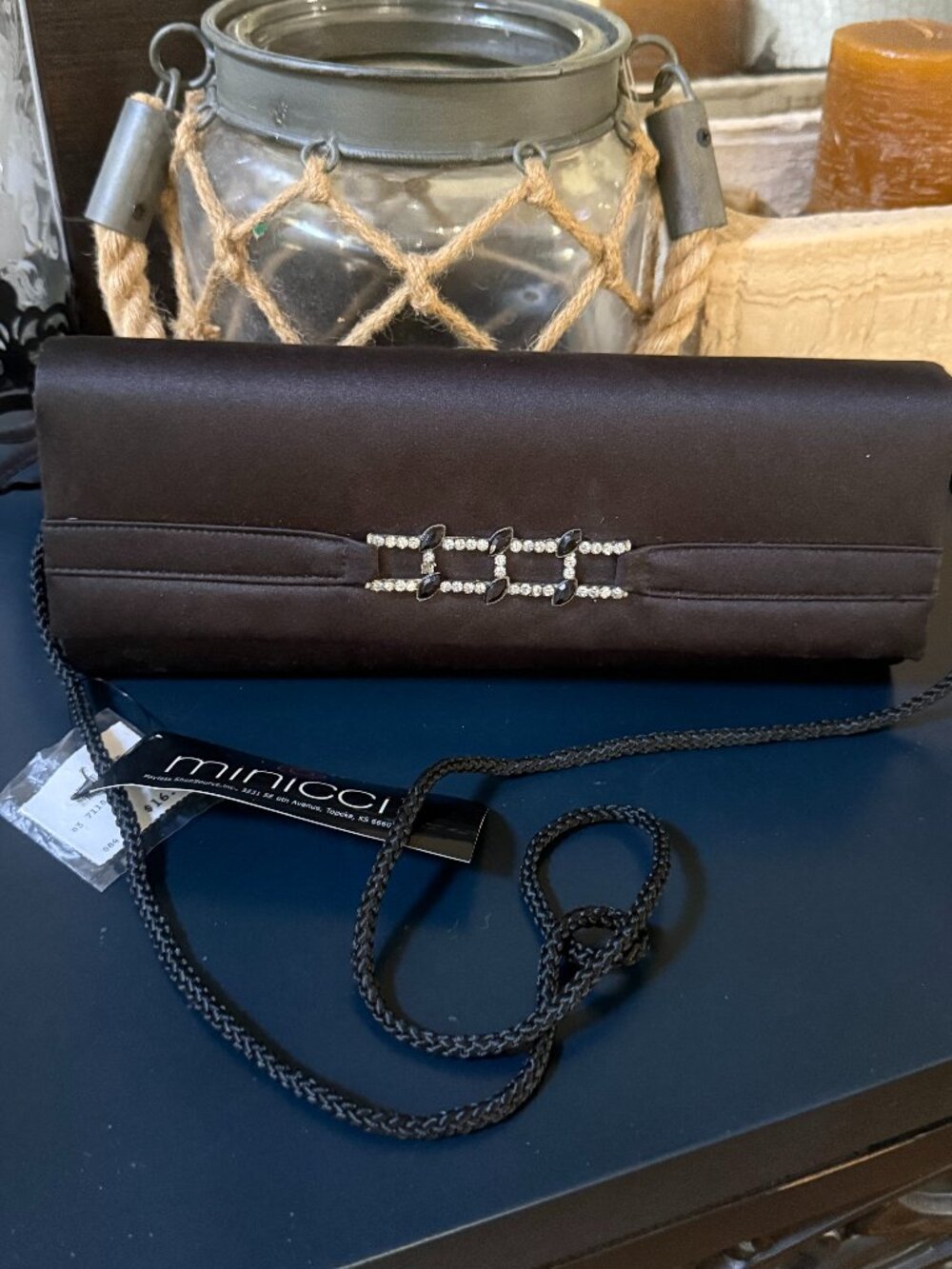 Minicci Black Satin Clutch